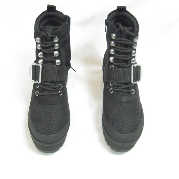 Steve Madden 7 Black Combat Boots Platform NEW - Picture 5 of 14